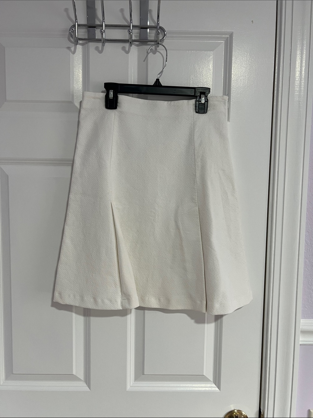 Piazza Sempione Cream A-Line Textured Skirt